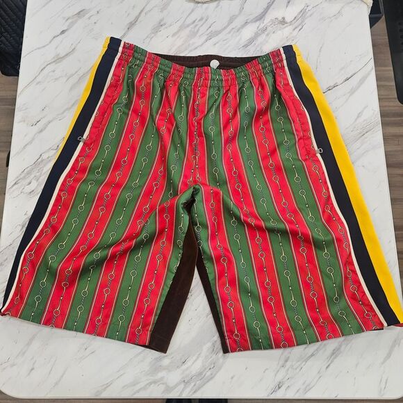 Gucci Multicolor Striped Athletic Shorts - Picture 1 of 8